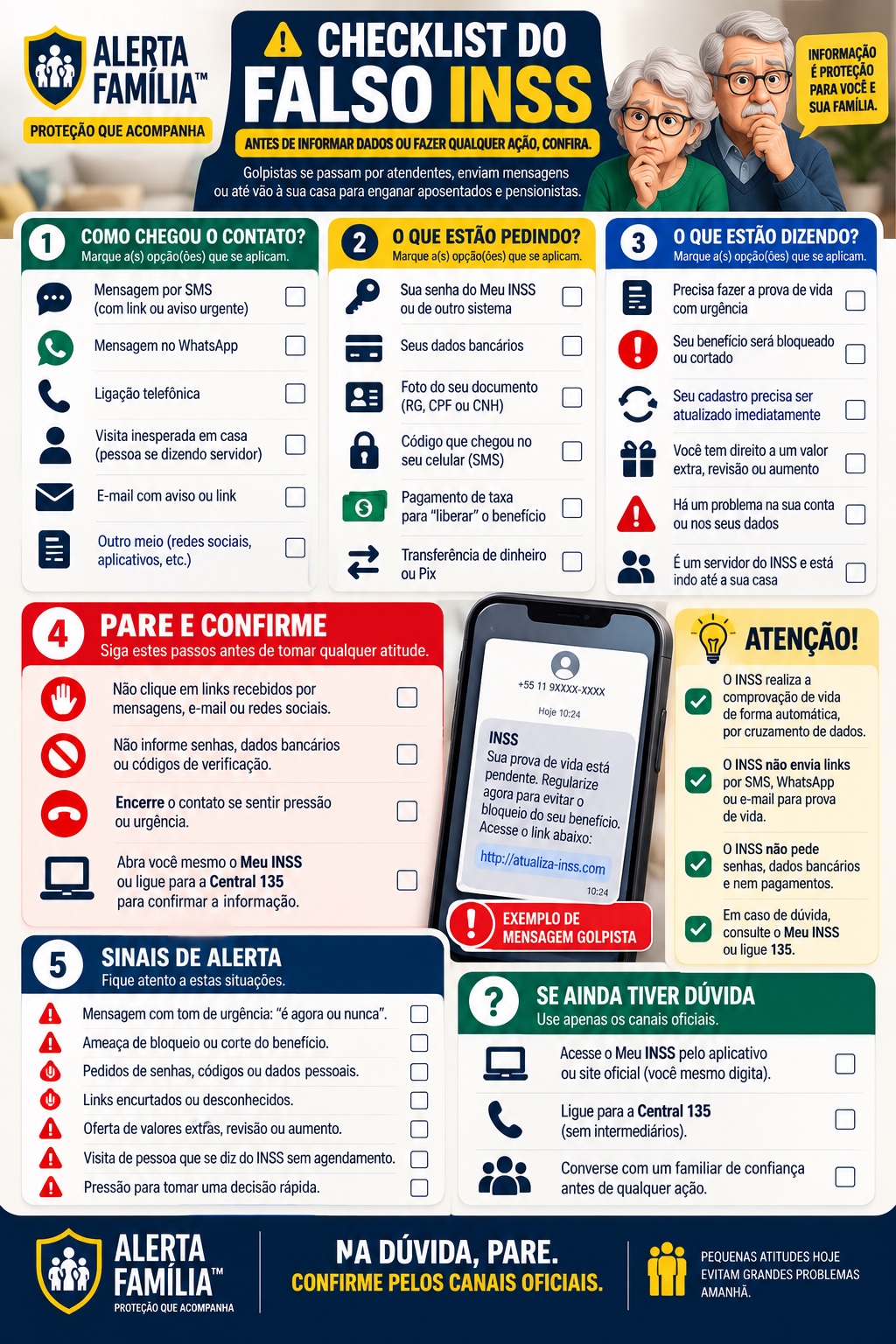 Checklist dos falsos INSS